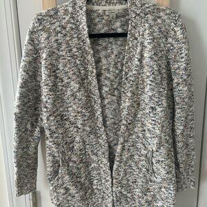 L.L. Bean Women's Cream and Gray Cardigan